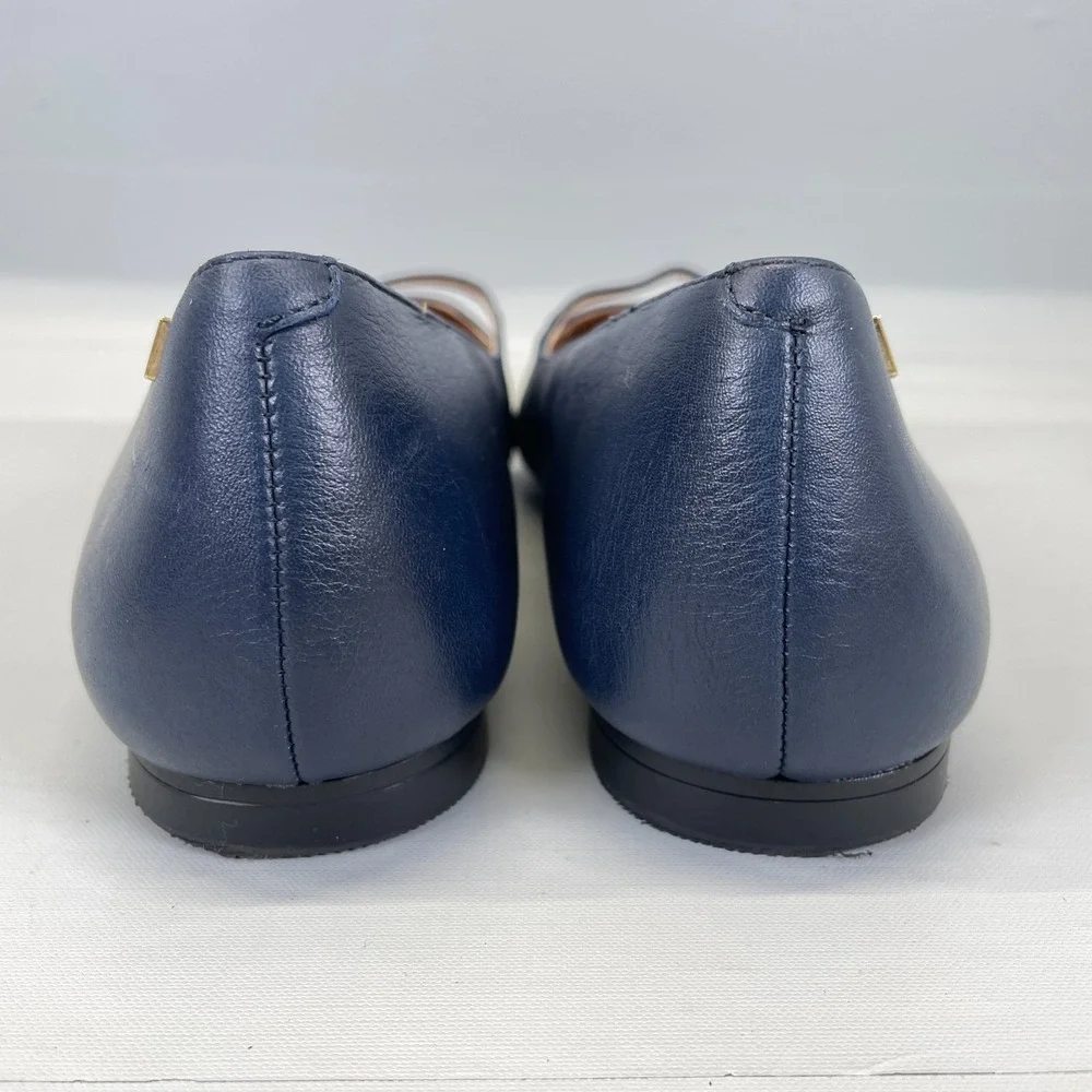 Vionic Delilah Mary Jane Shoes Womens Size 9.5 Navy Blue Buckle Strap Flats